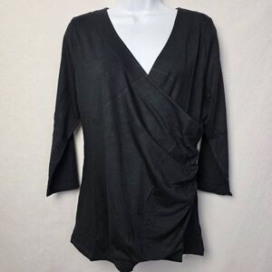 Soft Surroundings Black Wrap Tunic Top Large